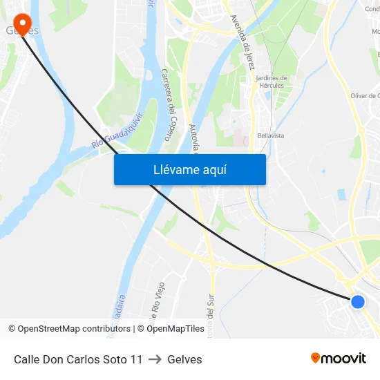 Calle Don Carlos Soto 11 to Gelves map