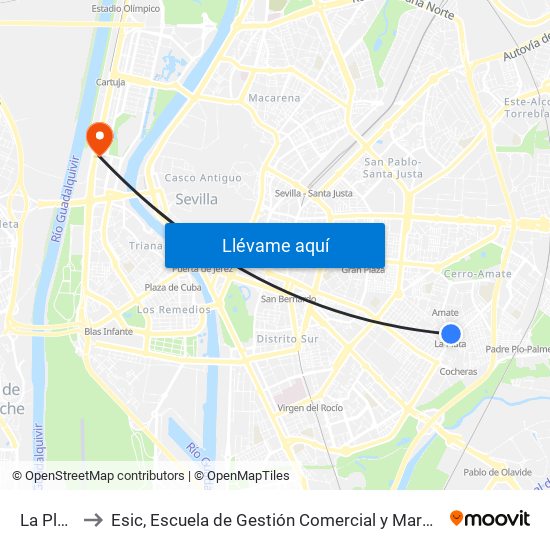 La Plata to Esic, Escuela de Gestión Comercial y Marketing map