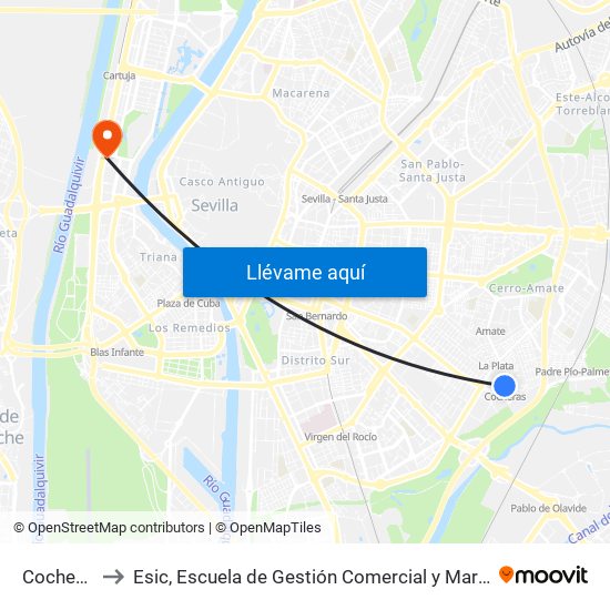 Cocheras to Esic, Escuela de Gestión Comercial y Marketing map