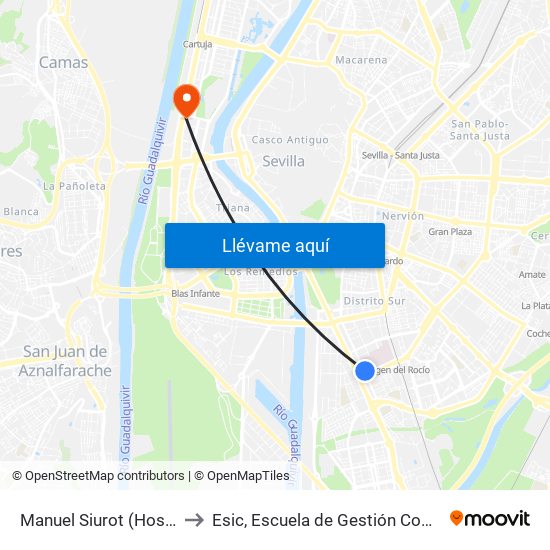 Manuel Siurot (Hospital V.Rocio) to Esic, Escuela de Gestión Comercial y Marketing map