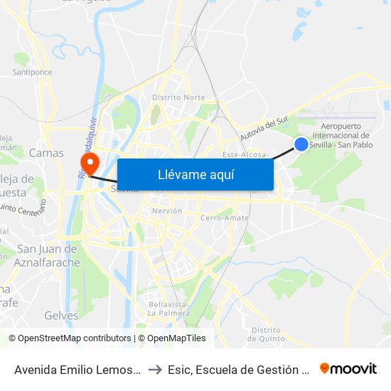 Avenida Emilio Lemos (Centro Comercial) to Esic, Escuela de Gestión Comercial y Marketing map