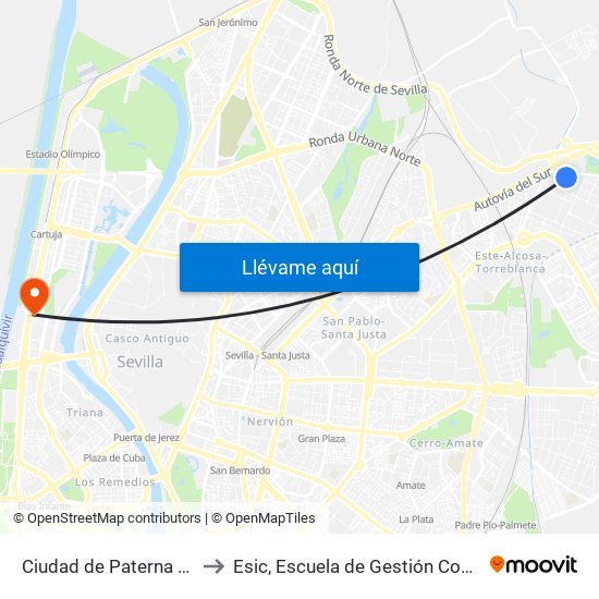 Ciudad de Paterna (Ambulatorio) to Esic, Escuela de Gestión Comercial y Marketing map