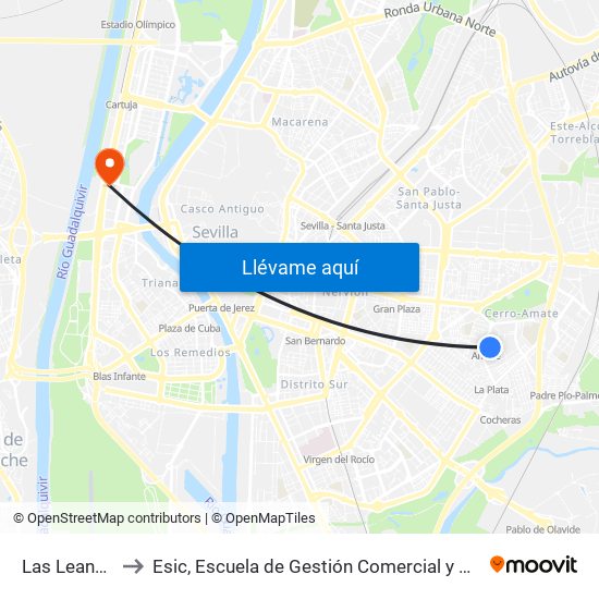 Las Leandras to Esic, Escuela de Gestión Comercial y Marketing map