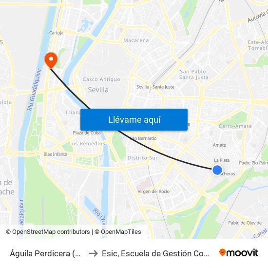 Águila Perdicera (Centro Salud) to Esic, Escuela de Gestión Comercial y Marketing map