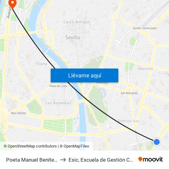 Poeta Manuel Benítez (Rda. La Oliva) to Esic, Escuela de Gestión Comercial y Marketing map