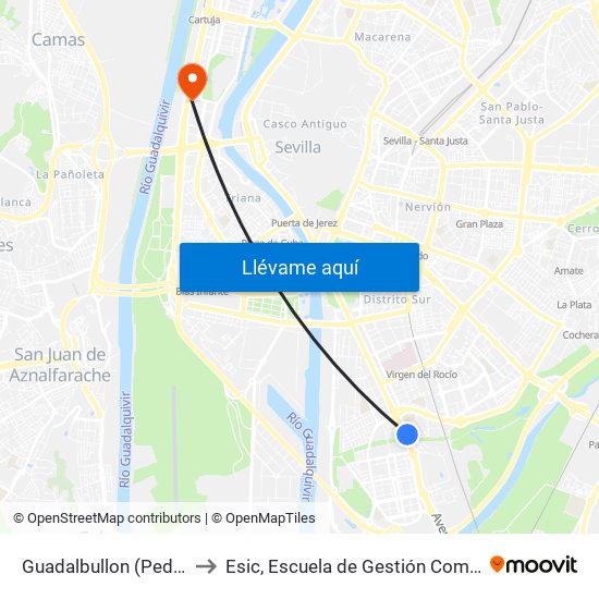 Guadalbullon (Pedro Salvador) to Esic, Escuela de Gestión Comercial y Marketing map