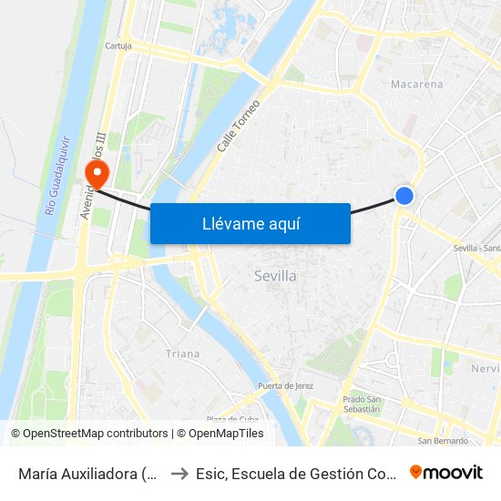 María Auxiliadora (Puerta Osario) to Esic, Escuela de Gestión Comercial y Marketing map