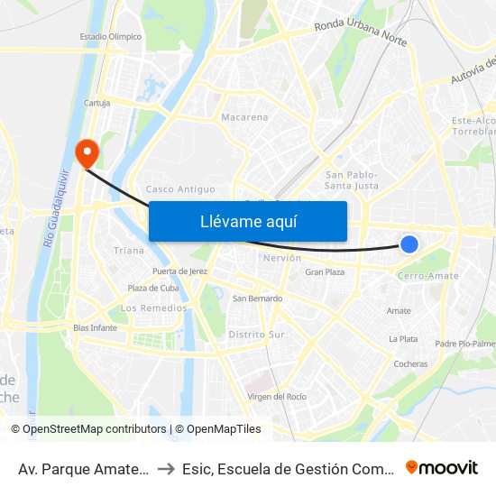 Av. Parque Amate (Rosaleda) to Esic, Escuela de Gestión Comercial y Marketing map