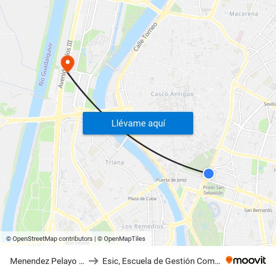 Menendez Pelayo (Juzgados) to Esic, Escuela de Gestión Comercial y Marketing map