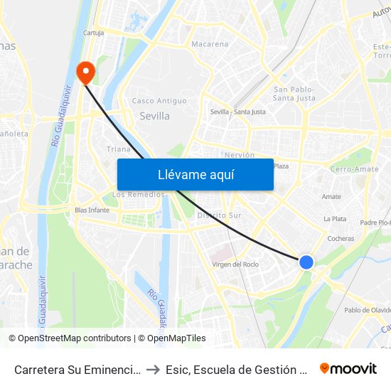 Carretera Su Eminencia (Avenida La Paz) to Esic, Escuela de Gestión Comercial y Marketing map