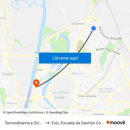 Termodinamica (Glorieta Miranda) to Esic, Escuela de Gestión Comercial y Marketing map