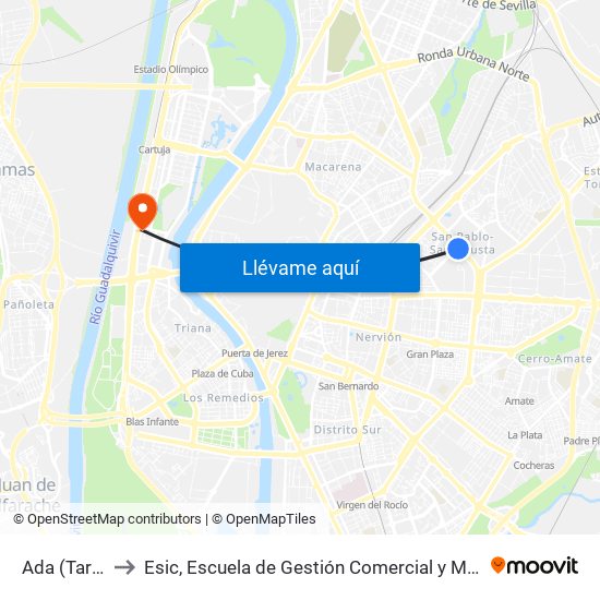 Ada (Tarso) to Esic, Escuela de Gestión Comercial y Marketing map