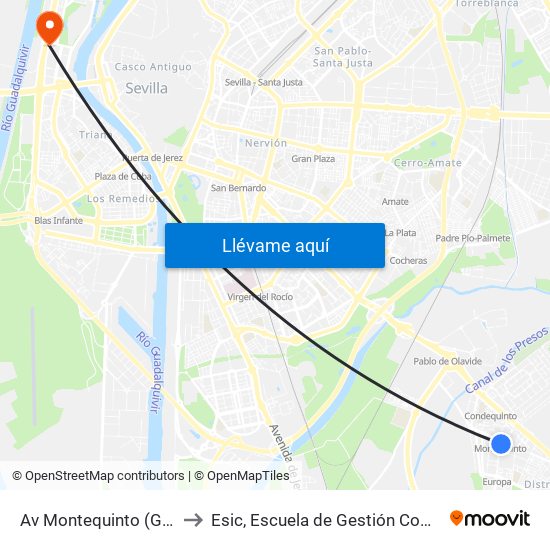 Av Montequinto (Gloria Fuertes) to Esic, Escuela de Gestión Comercial y Marketing map