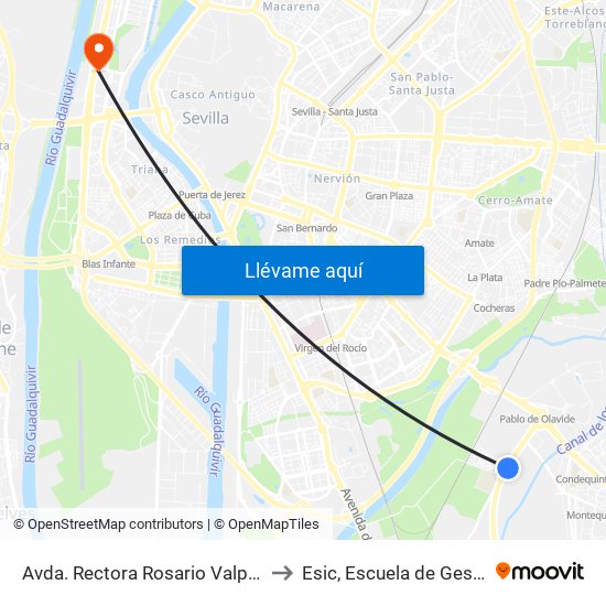 Avda. Rectora Rosario Valpuesta (Comandancia Guardia Civil) to Esic, Escuela de Gestión Comercial y Marketing map