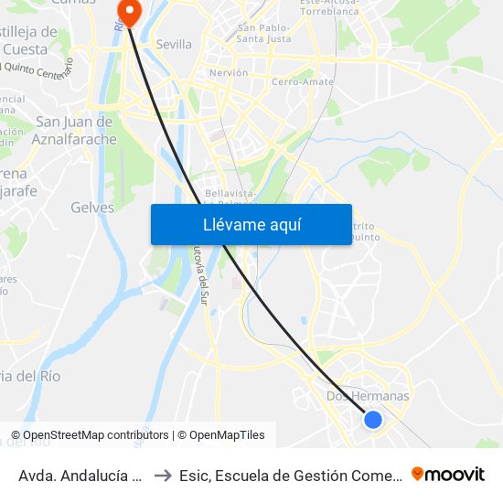 Avda. Andalucía (Sor Sofía) to Esic, Escuela de Gestión Comercial y Marketing map