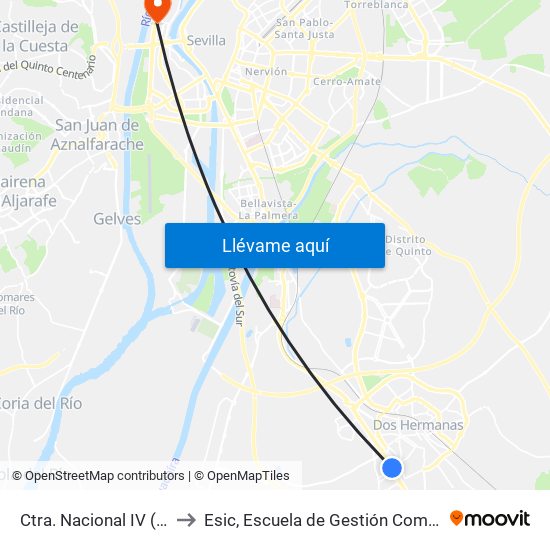 Ctra. Nacional IV (Gasolinera) to Esic, Escuela de Gestión Comercial y Marketing map