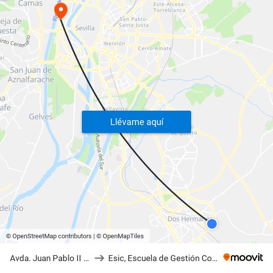 Avda. Juan Pablo II (Esq. Pablo Vi) to Esic, Escuela de Gestión Comercial y Marketing map