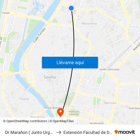 Dr Marañon ( Junto Urgencias ) to Extensión Facultad de Derecho map
