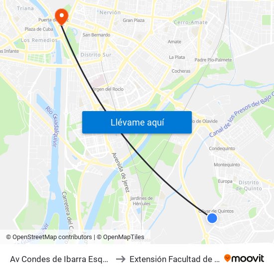 Av Condes de Ibarra Esquina C Tila to Extensión Facultad de Derecho map