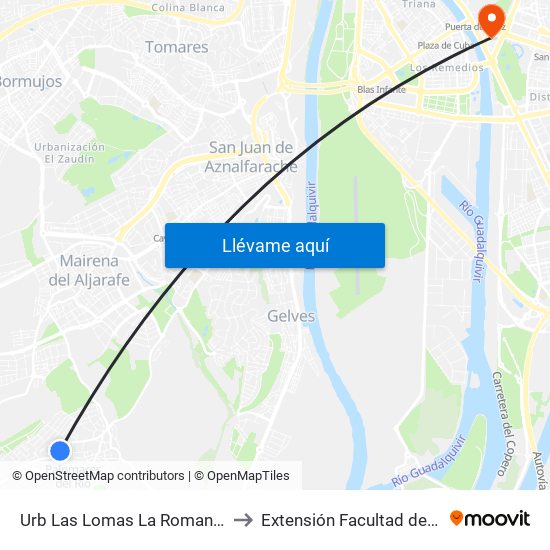 Urb Las Lomas La Romana (Frente) to Extensión Facultad de Derecho map