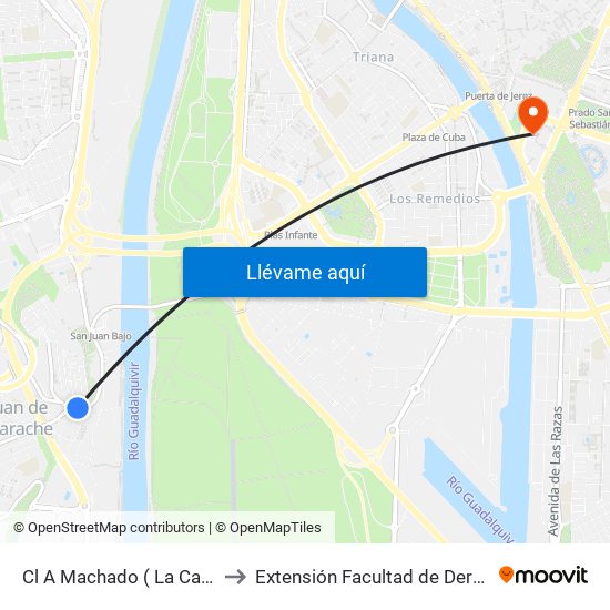 Cl A Machado ( La Caixa ) to Extensión Facultad de Derecho map