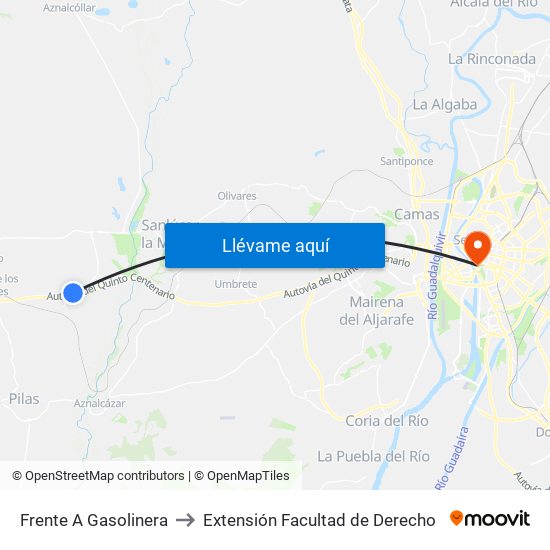 Frente A Gasolinera to Extensión Facultad de Derecho map