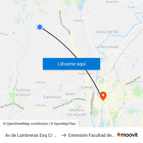 Av de Lumbreras Esq C/ Hilandarias to Extensión Facultad de Derecho map