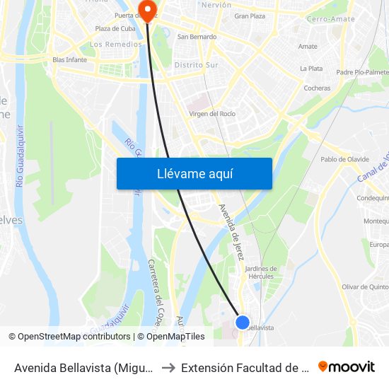 Avenida Bellavista (Miguel Ángel) to Extensión Facultad de Derecho map