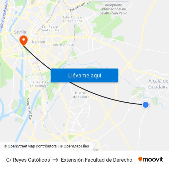 C/ Reyes Católicos to Extensión Facultad de Derecho map