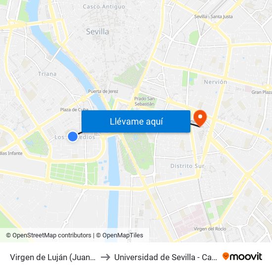 Virgen de Luján (Juan Ramón Jiménez) to Universidad de Sevilla - Campus Ramón y Cajal map