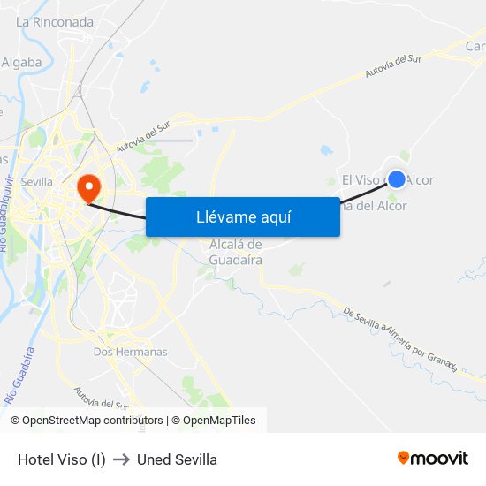 Hotel Viso (I) to Uned Sevilla map