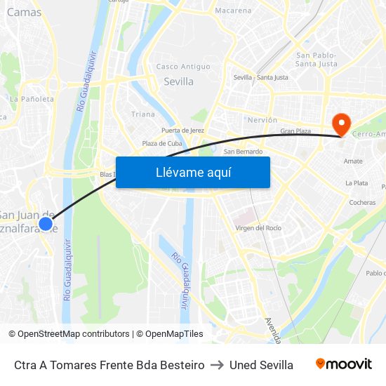 Ctra A Tomares Frente Bda Besteiro to Uned Sevilla map