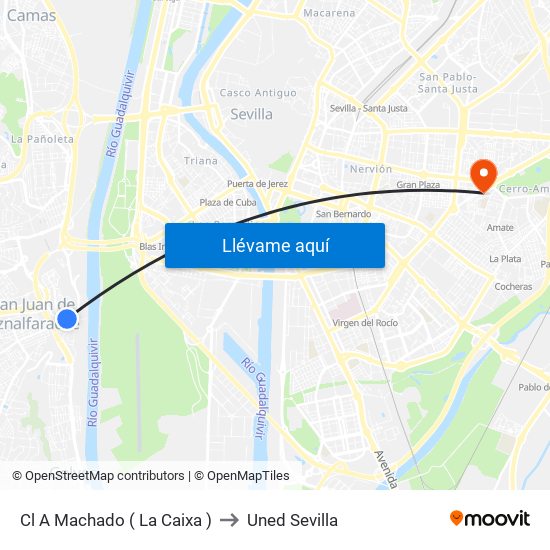 Cl A Machado ( La Caixa ) to Uned Sevilla map