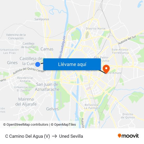 C Camino Del Agua (V) to Uned Sevilla map