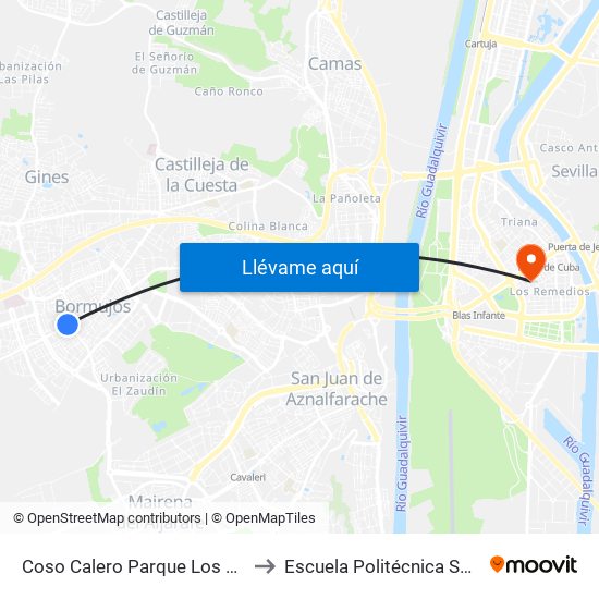 Coso Calero Parque Los Alamos to Escuela Politécnica Superior map