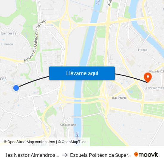 Ies Nestor Almendros (I) to Escuela Politécnica Superior map