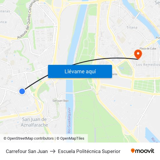 Carrefour San Juan to Escuela Politécnica Superior map