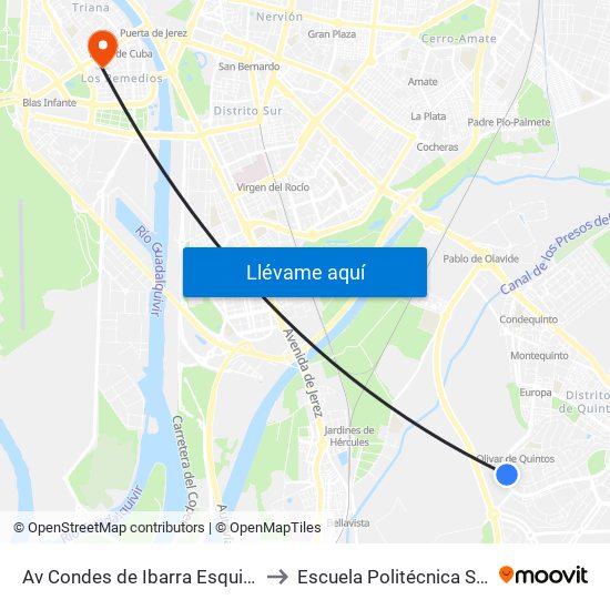 Av Condes de Ibarra Esquina C Tila to Escuela Politécnica Superior map