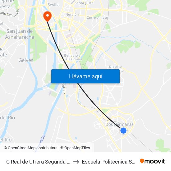 C Real de Utrera Segunda Parada to Escuela Politécnica Superior map