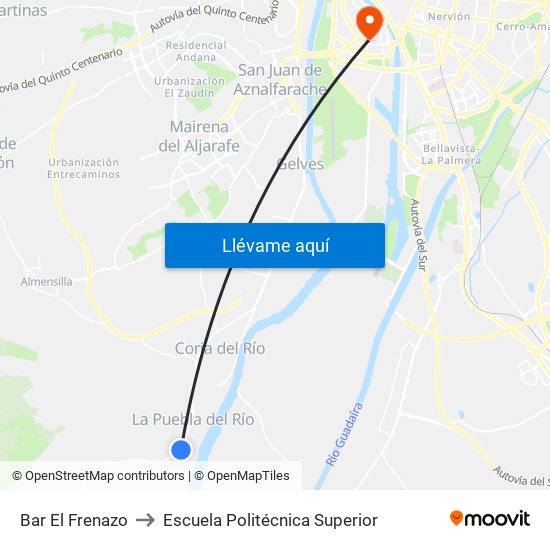 Bar El Frenazo to Escuela Politécnica Superior map