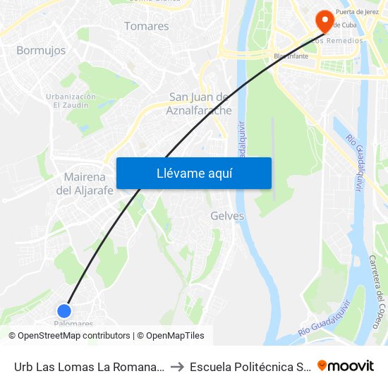 Urb Las Lomas La Romana (Frente) to Escuela Politécnica Superior map