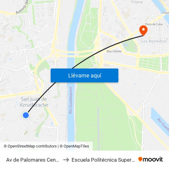 Av de Palomares Centro to Escuela Politécnica Superior map