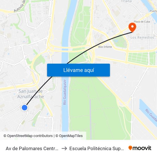 Av de Palomares Centro (I) to Escuela Politécnica Superior map