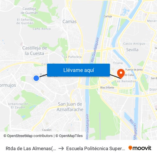 Rtda de Las Almenas(V) to Escuela Politécnica Superior map