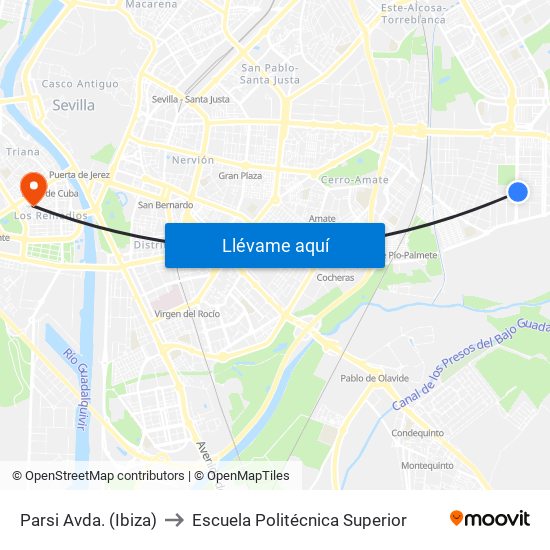 Parsi  Avda. (Ibiza) to Escuela Politécnica Superior map
