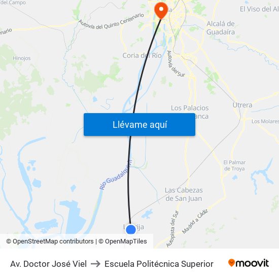 Av. Doctor José Viel to Escuela Politécnica Superior map