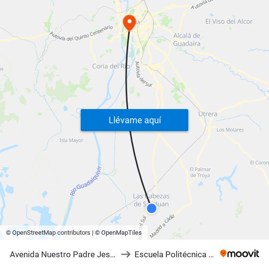 Avenida Nuestro Padre Jesús Cautivo to Escuela Politécnica Superior map