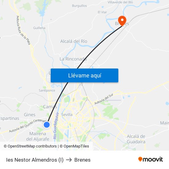 Ies Nestor Almendros (I) to Brenes map