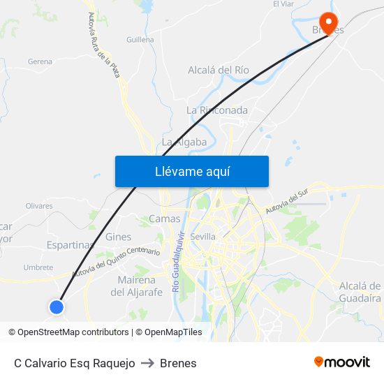 C Calvario Esq Raquejo to Brenes map