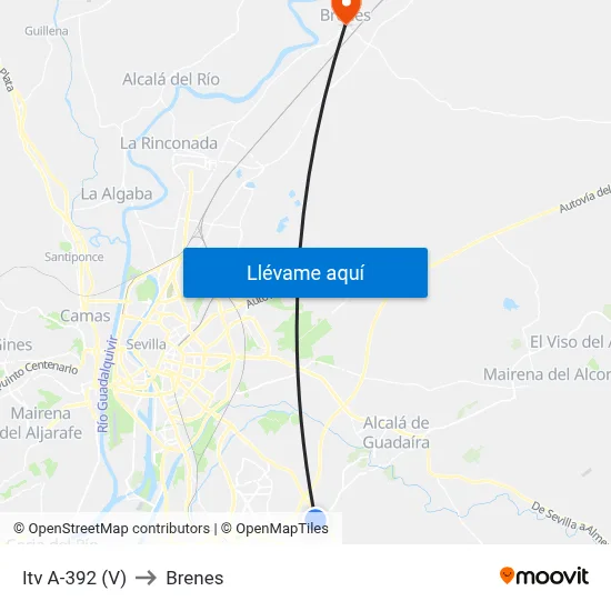 Itv A-392 (V) to Brenes map